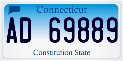 CT license plate AD69889