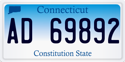 CT license plate AD69892