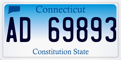 CT license plate AD69893