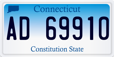CT license plate AD69910