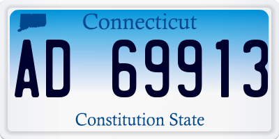 CT license plate AD69913