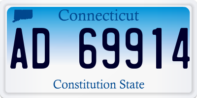CT license plate AD69914