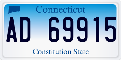 CT license plate AD69915