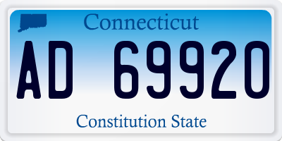 CT license plate AD69920