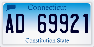 CT license plate AD69921