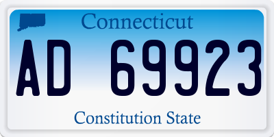 CT license plate AD69923