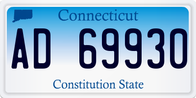 CT license plate AD69930