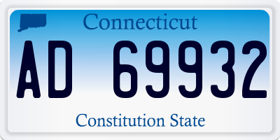 CT license plate AD69932