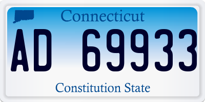CT license plate AD69933
