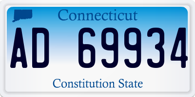 CT license plate AD69934