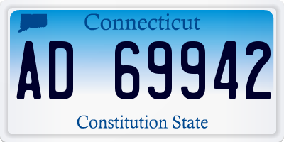 CT license plate AD69942