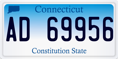 CT license plate AD69956