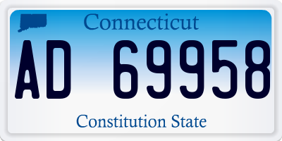 CT license plate AD69958