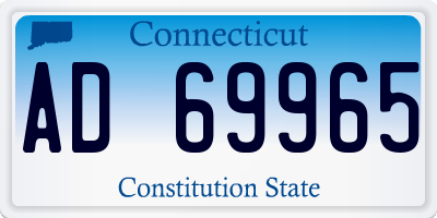 CT license plate AD69965