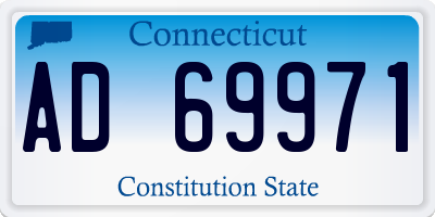 CT license plate AD69971