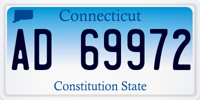 CT license plate AD69972
