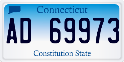 CT license plate AD69973