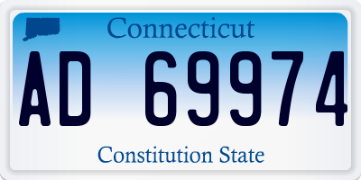 CT license plate AD69974