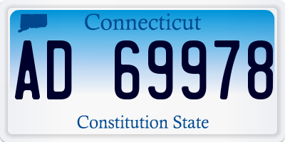 CT license plate AD69978