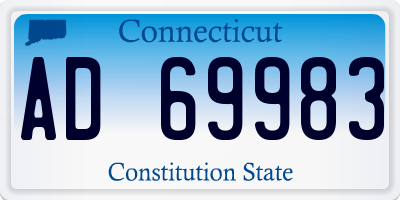CT license plate AD69983