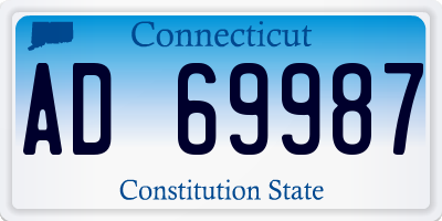CT license plate AD69987