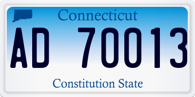 CT license plate AD70013