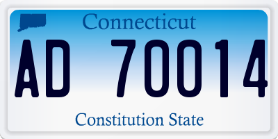 CT license plate AD70014
