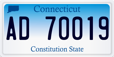 CT license plate AD70019