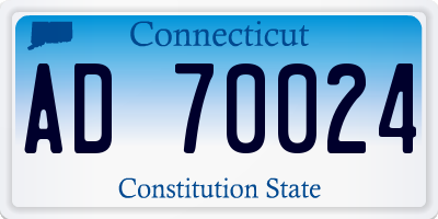 CT license plate AD70024