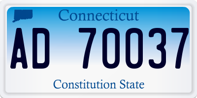 CT license plate AD70037