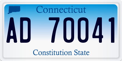 CT license plate AD70041