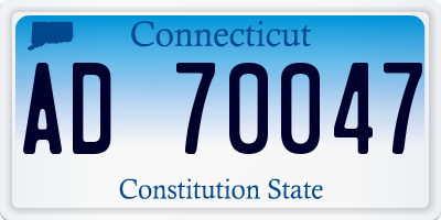 CT license plate AD70047