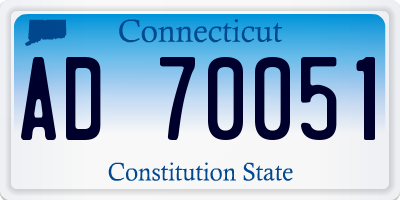 CT license plate AD70051