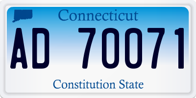 CT license plate AD70071