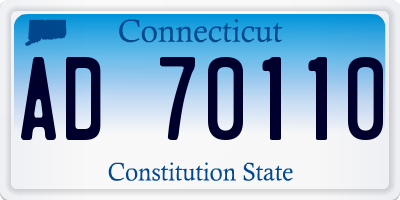 CT license plate AD70110