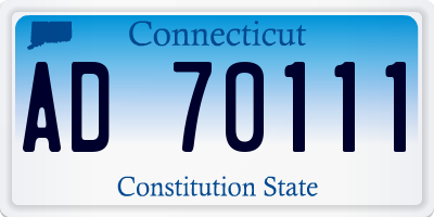 CT license plate AD70111