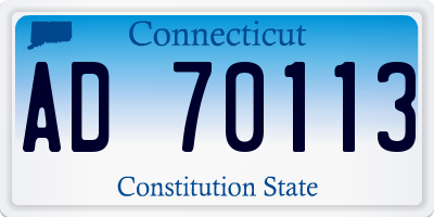 CT license plate AD70113