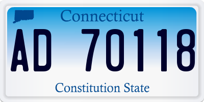 CT license plate AD70118