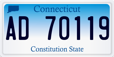 CT license plate AD70119