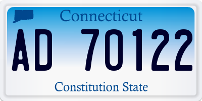 CT license plate AD70122