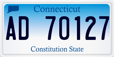 CT license plate AD70127