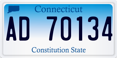 CT license plate AD70134