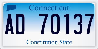 CT license plate AD70137