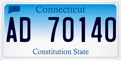 CT license plate AD70140