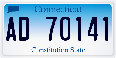CT license plate AD70141