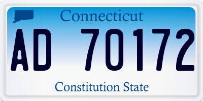 CT license plate AD70172