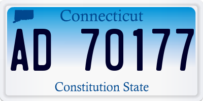 CT license plate AD70177