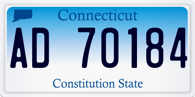 CT license plate AD70184