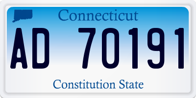 CT license plate AD70191