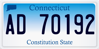 CT license plate AD70192